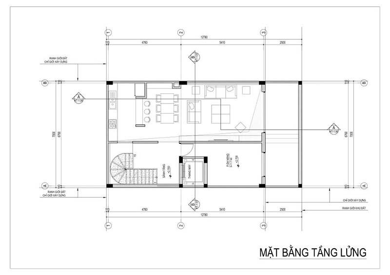 thiết kế nhà 5 tầng liền kề V5 V6 Văn Phú - Nhà phố thương mại The Victoria