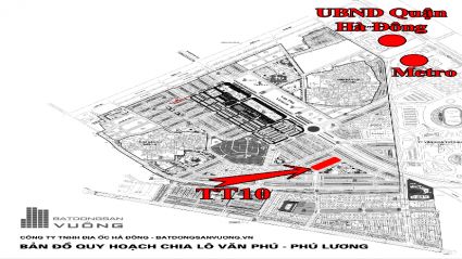 Bán Liền kề Văn Phú TT10 diện tích 90m2 mặt tiền 4,5m hướng Đông Nam đường 12m đối diện trường liên cấp Marie curie Văn Phú #H5561.582